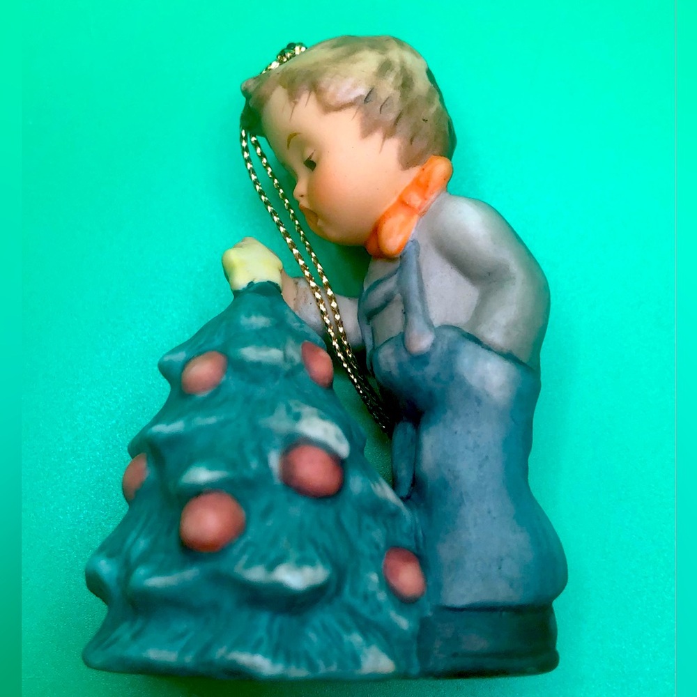 Goebel  (Hummel) vintage boy topping tree figurine ornament. COA.